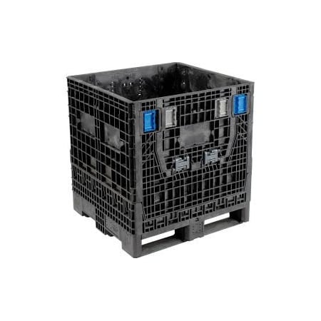 Lewisbins ORBIS KD3230-34 BulkPak Folding Bulk Shipping Container - 32"L x 30"W x 34"H, 2000 Lb. Cap. Black KD3230-34BLACK